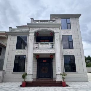 新余 芝麻白石材别墅干挂案例展示