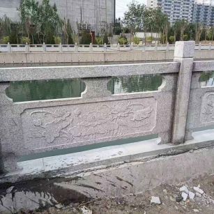 新余 芙蓉白大花桥梁、河道，石材栏杆、围栏、护栏