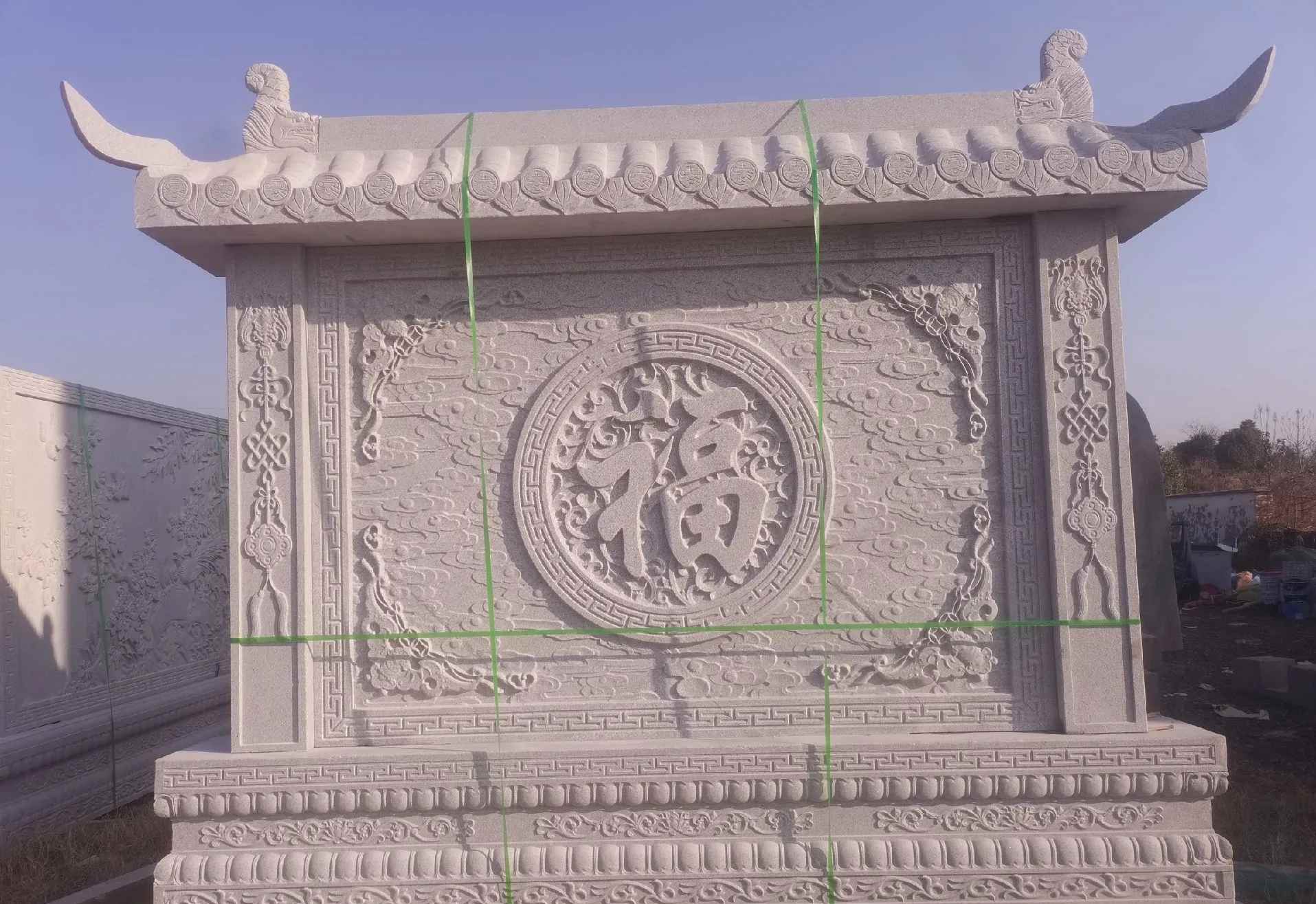 新余 芝麻白花岗岩屏风，照壁，影壁